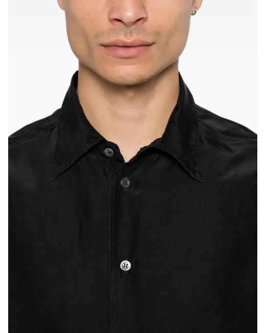 Barena Black Maridola Button-Up Shirt for men