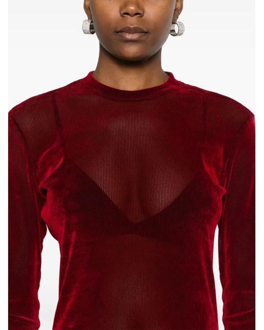 Ludovic de Saint Sernin Red Velvet Maxi Dress