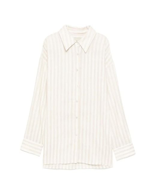 Bambah White Pinstripe Linen Shirt