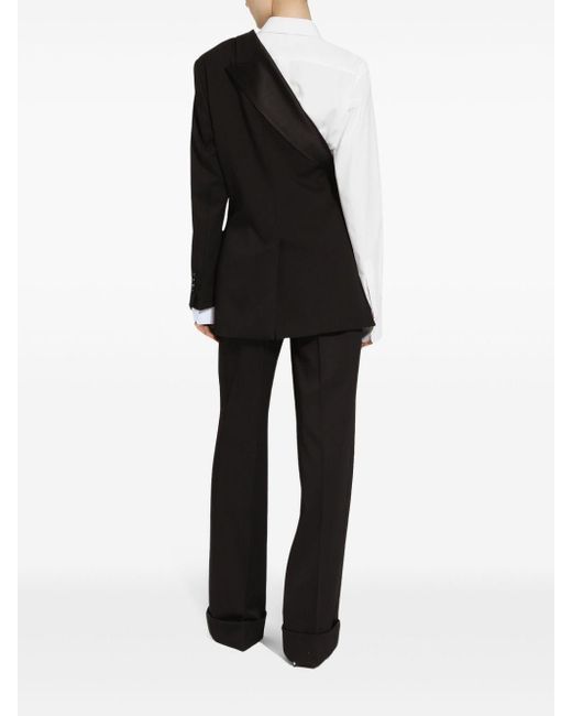 Dolce & Gabbana Black One-shoulder Asymmetric Blazer