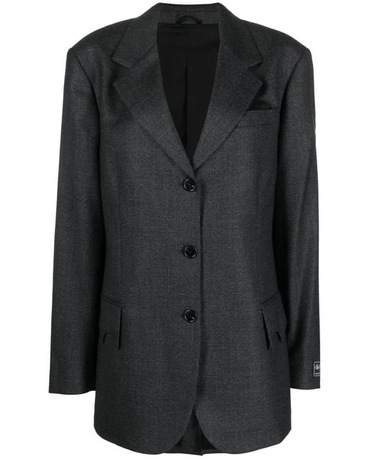 Raf Simons Black Single-Breasted Wool Blazer