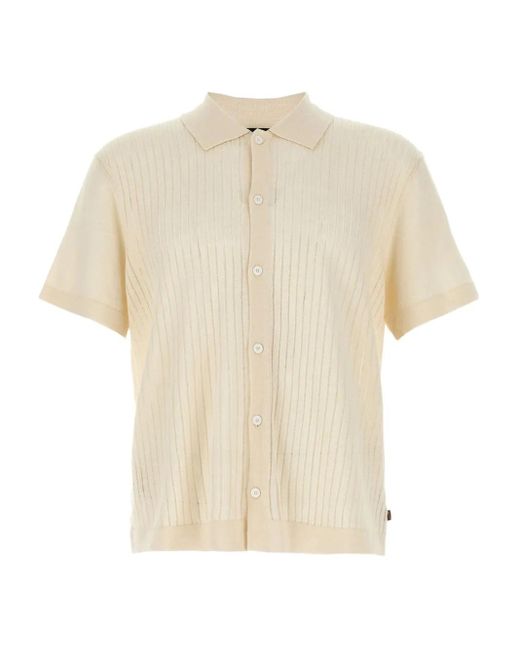 Camicia A Maniche Corte di Boss in White da Uomo