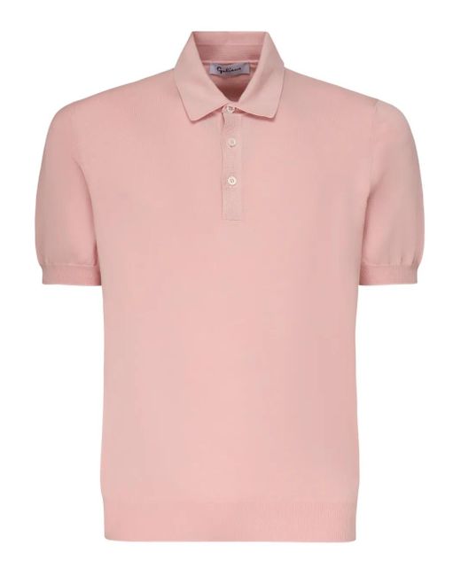 Galiana Pink Cotton Polo Shirt for men