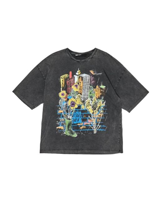 Bimba Y Lola Blue Graphic-Print T-Shirt