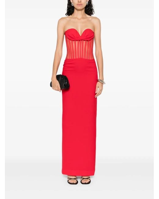 Monot Red Strapless Corset Dress