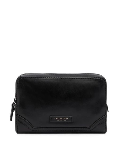 The Bridge Black Matteo Leather Clutch Bag for men