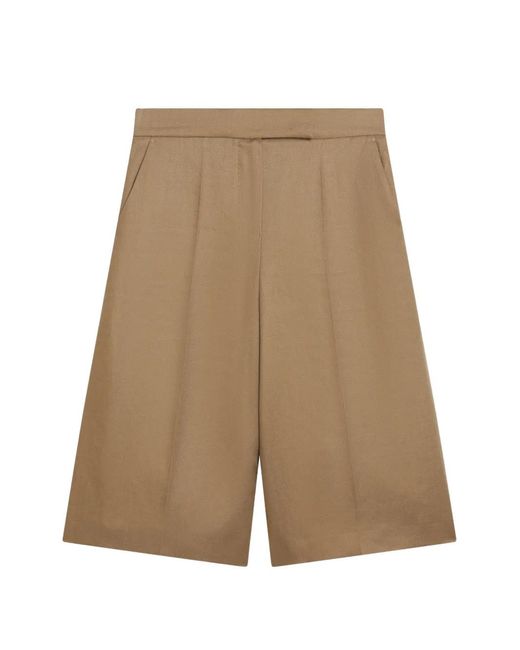Max Mara Natural Pressed-Crease Bermuda Shorts