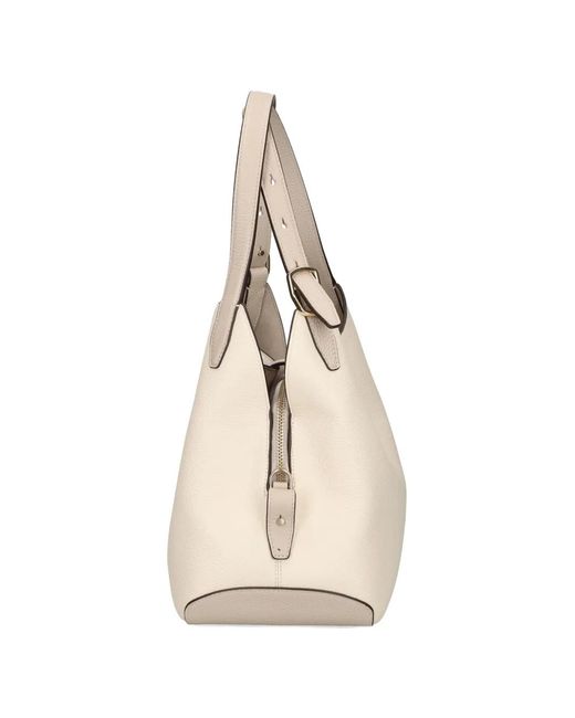 Kate Spade Natural Deco Buckle Leather Tote Bag