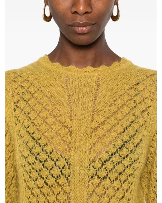 Twinset Yellow Ruffled-Cuff Sweater