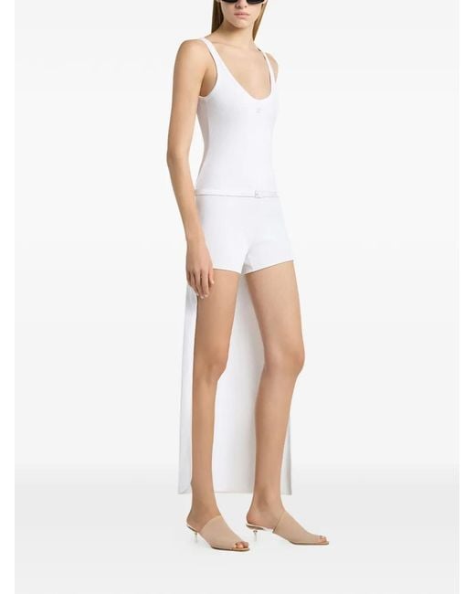 Courreges White Rib Train Playsuit
