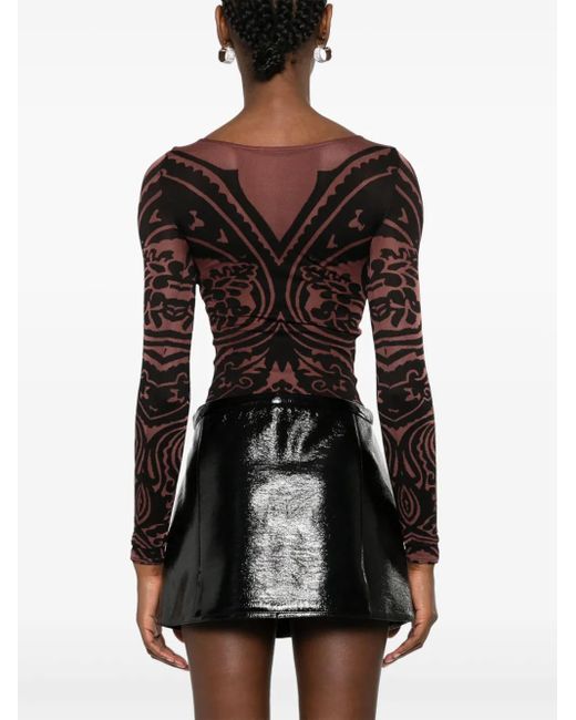 Wolford X Etro Body Tattoo ボディスーツ Black