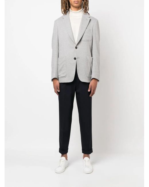 Canali Gray Single-Breasted Wool Blazer for men