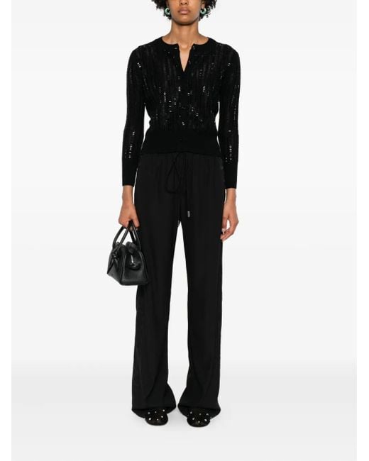 Ermanno Scervino Black Lace-Insert Drawstring Trousers
