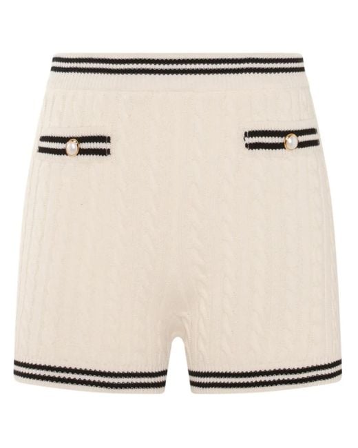 Alessandra Rich Natural Cable-Knit Shorts