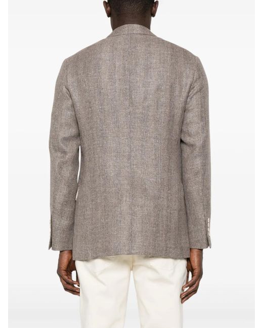 Brunello Cucinelli Brown Suit Type Jacket Clothing for men