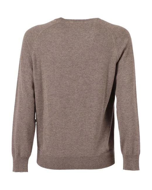 Kangra Brown Crew-Neck Triangle Sweater for men