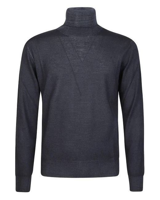 Altea Blue Turtleneck Wool Sweater for men