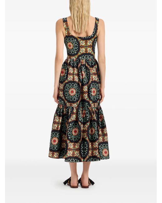 LaDoubleJ Black Capri Silk-Blend Midi Dress