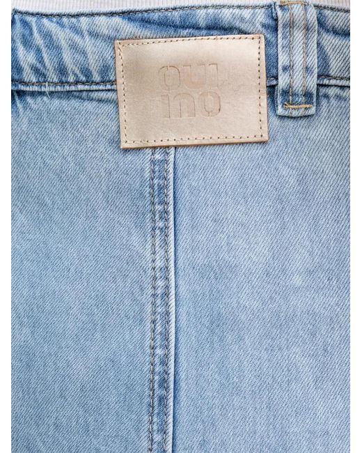 Ouí Blue Panelled Denim Skirt