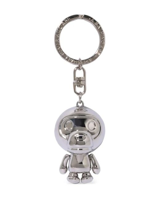 A Bathing Ape White Baby Milo Keyring for men