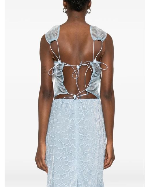 CECILIE BAHNSEN Blue Katia Sleeveless Top
