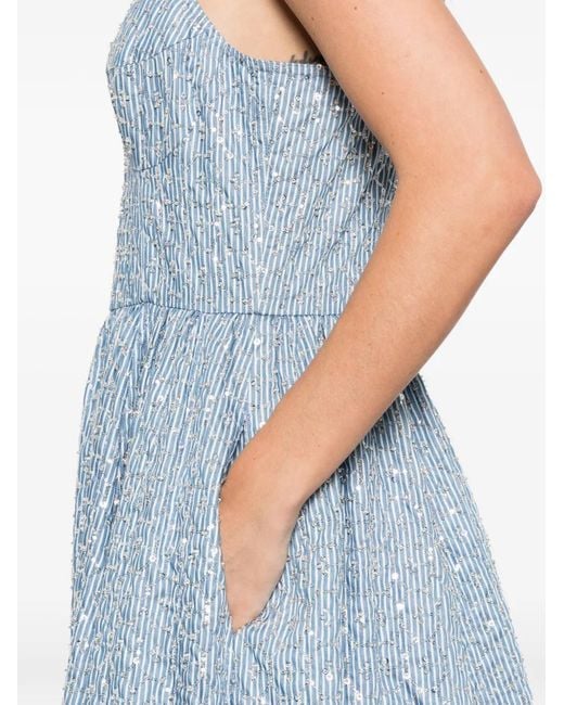 Sandro Blue Sequined Midi Dress