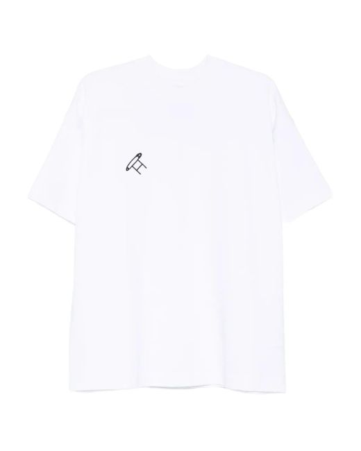 メンズ Hamza セーフティピン Tシャツ White