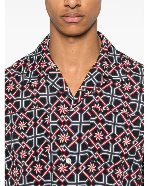 Fursac Gray Graphic-Print Shirt for men