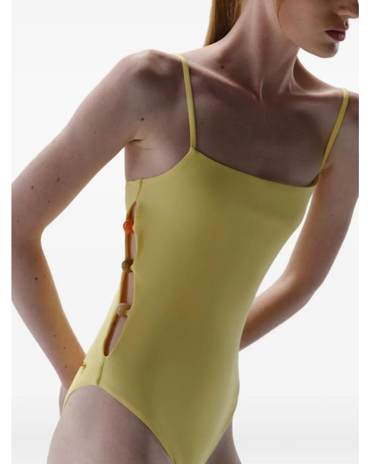 Baobab Yellow Wayra Square-Neck Swimsuit
