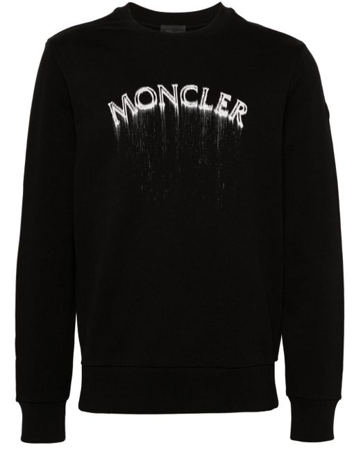 Sweat à logo imprimé Moncler pour homme en coloris Black