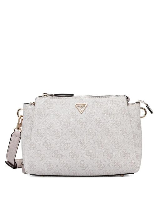 Guess Gray Monogram Zip Satchel