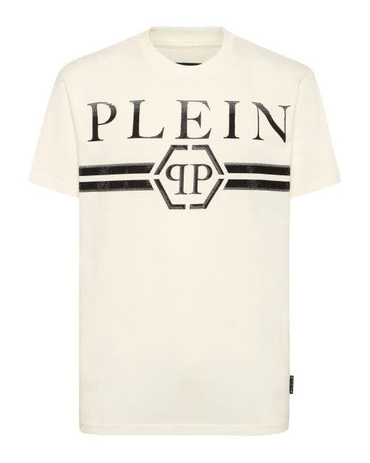 Philipp Plein T-Shirt Mit Logo-Print in Natural für Herren