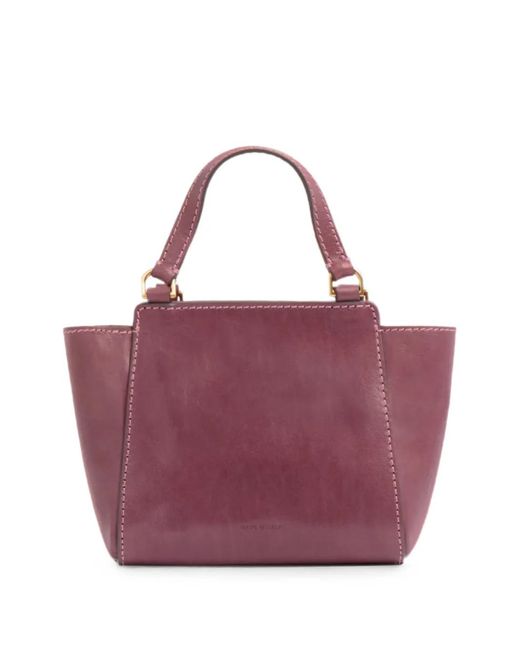 The Bridge Purple Leather Tote Bag