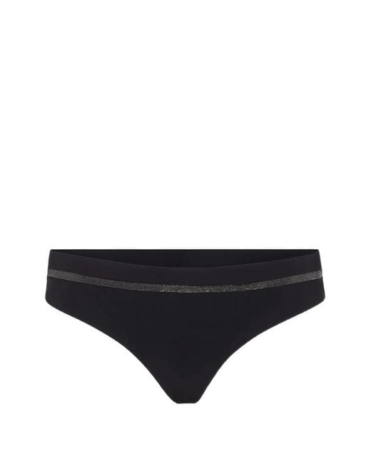 Brunello Cucinelli Black Monili Chain-Embellished Bikini Briefs