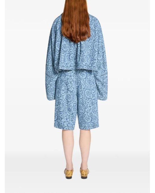 Dries Van Noten Blue Printed Denim Jacket