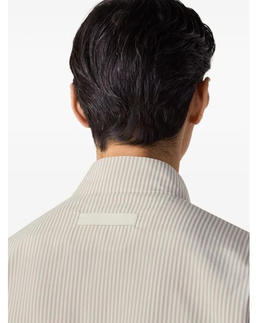 Zegna White Striped Silk Jacket for men