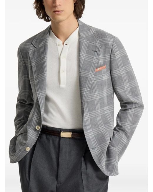 Brunello Cucinelli Gray Notched-Lapel Blazer for men