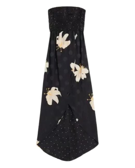 Valentino Garavani Black Apres L'Hiver Lilium-Pattern Gown