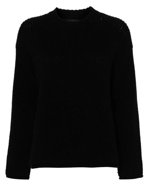 Alanui Black Finest Ribbed-Knit Jumper