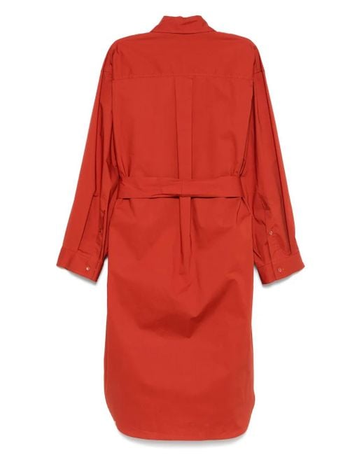 ..,merci Red Belted Shirt Dress