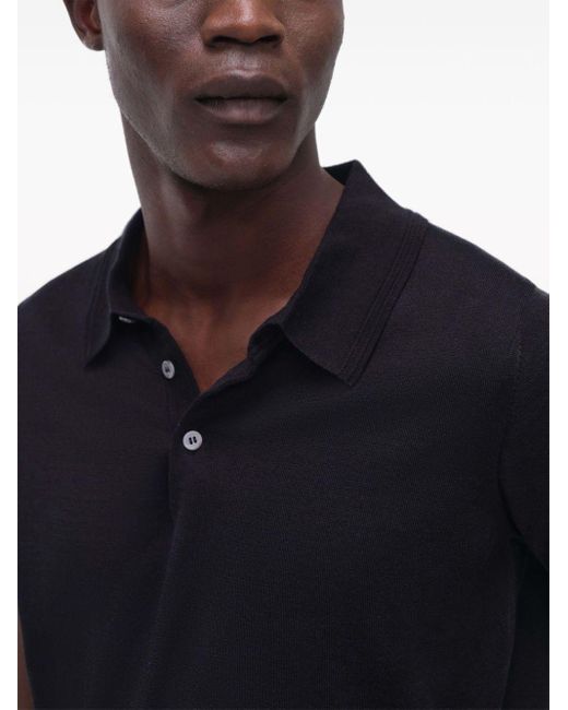 Jonathan Simkhai Black Barron Cotton Polo Shirt for men
