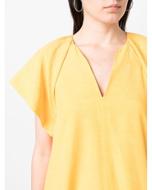 Claudie Pierlot Flared Mini Dress in Yellow | Lyst