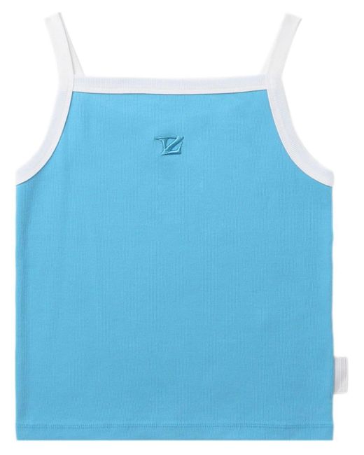 Izzue Blue Logo-embroidered Tank Top