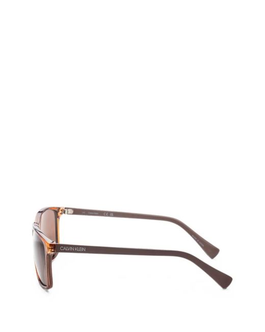 Calvin Klein Pink Crystal Rectangle-Frame Sunglasses for men