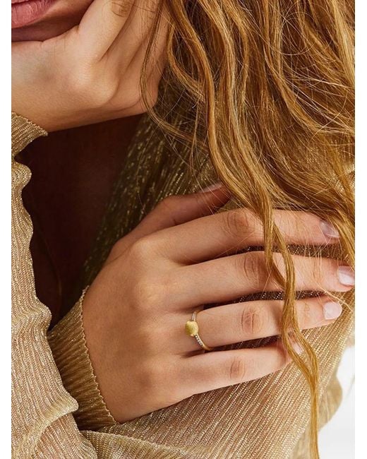 Nanis Brown 18k Yellow Gold Baby Élite Diamond Ring