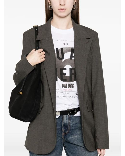 Blazer Con Motivo Pied De Poule 6397 de color Gray