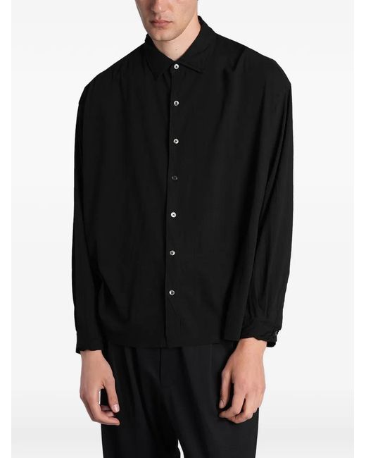 KANEMASA PHIL Black Artisan Long-Sleeve Shirt