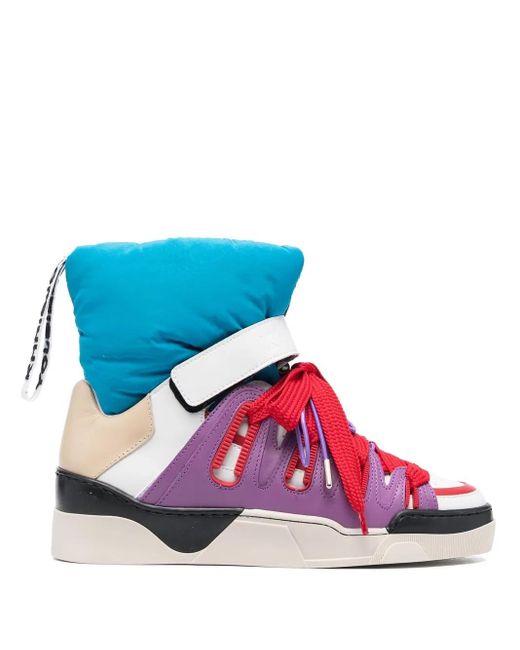 Khrisjoy Blue Puff Quilted High-Top Sneakers