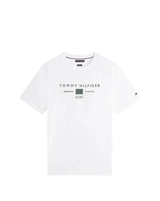 Tommy Hilfiger White Logo-Detail T-Shirt for men