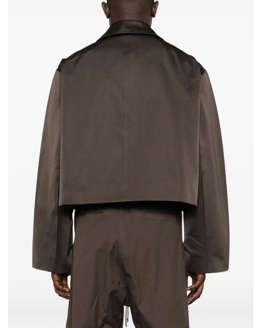 Rick Owens Brown Zip Cropped Jacket for men